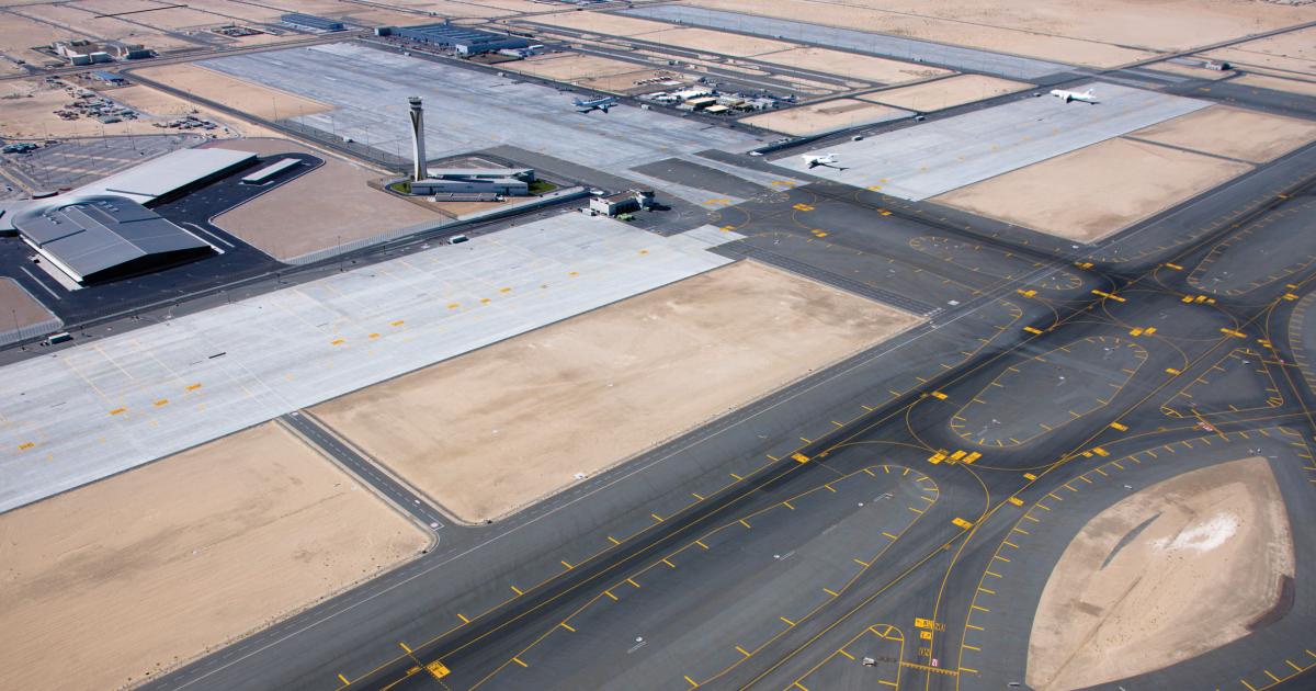 While real estate and runway access are at a premium at DXB Airport, here at Dubai World Central (DWC) there is no lack of space for bizav. But is the price too high? 