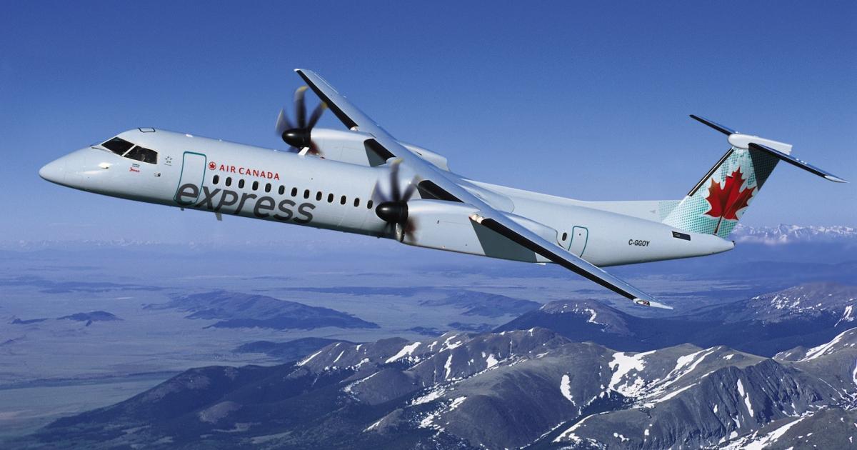 Jazz Aviation currently operates 21 Bombardier Q400s on behalf of Air Canada. (Image: Bombardier)