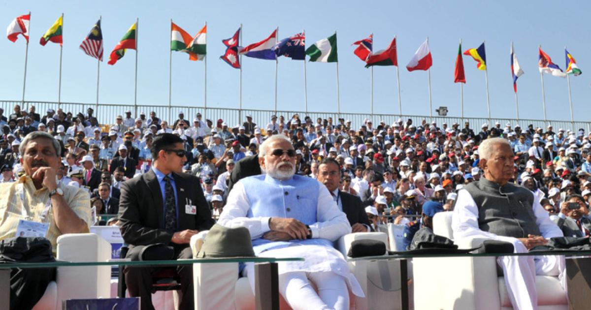 Indian Prime Minister Narendra Modi’s speech at the opening of this week’s Aero India show pledged that defense procurement reform will continue. [Photo: Indian Prime Minister's Office]