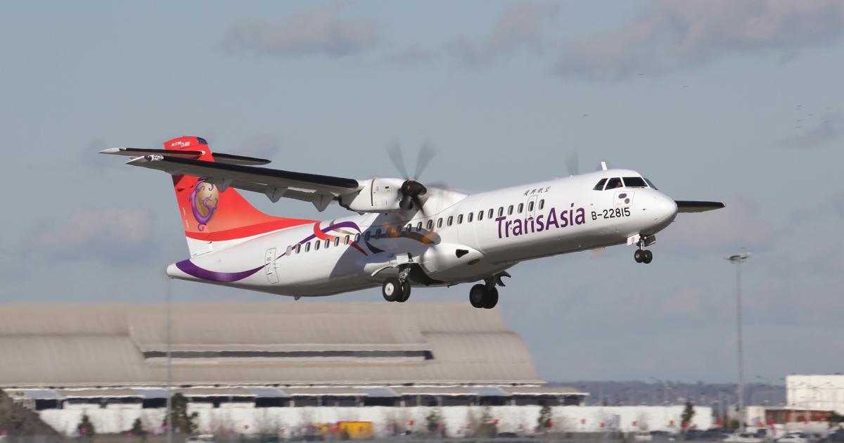 A TransAsia ATR 72-600 takes off from Toulouse on its delivery flight. (Photo: ATR)