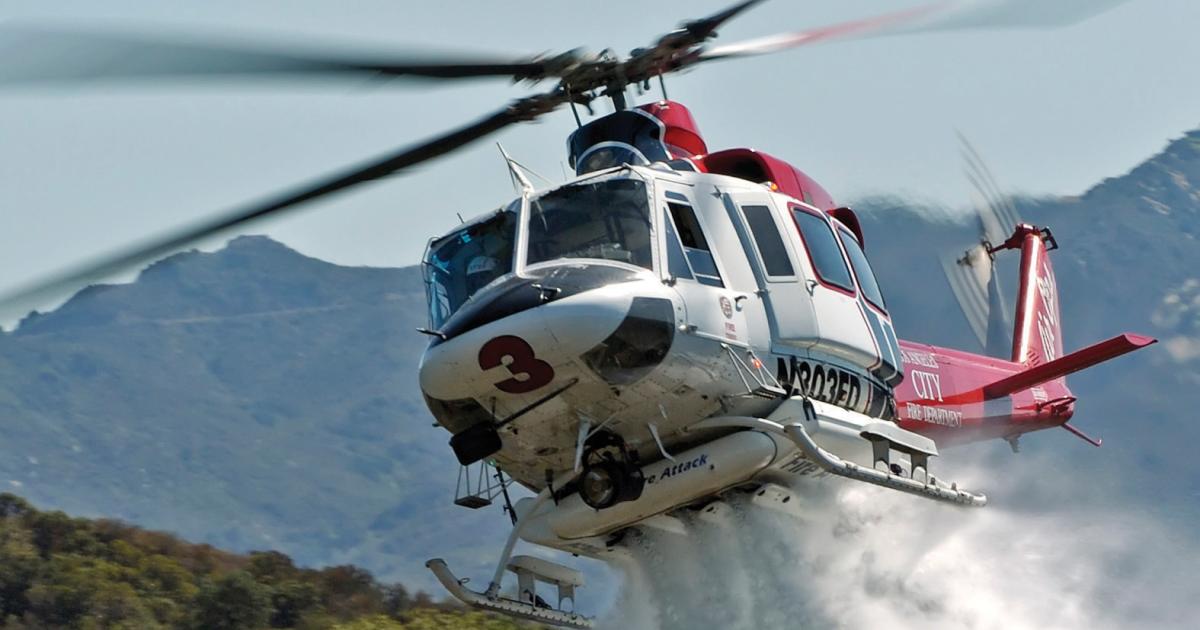 Simplex's Model 304 fire attack system on the Bell 412 received approval to operate in China.