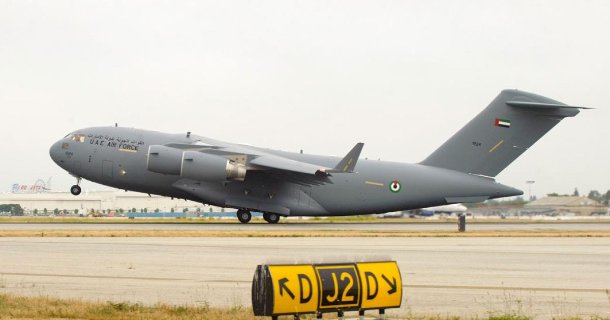 The UAE has ordered two more C-17s to join the existing fleet of six. (Photo: Boeing)