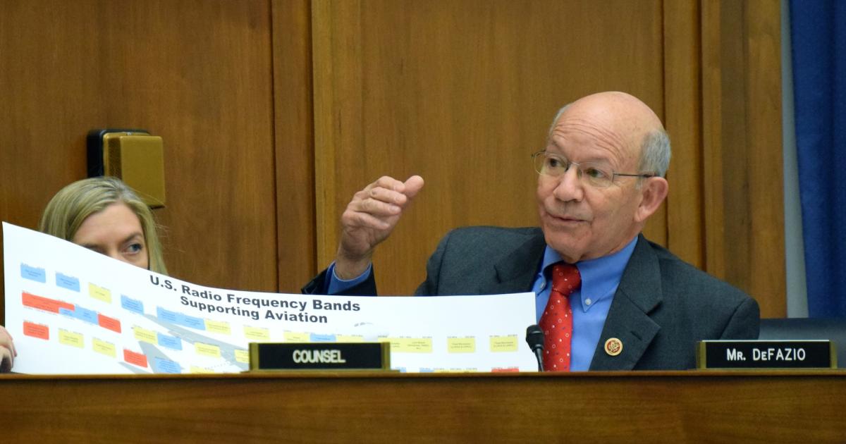 Rep. Peter DeFazio, a Democrat, questioned if radio frequency spectrum would be undervalued by ATC reform. (Photo: Bill Carey)
