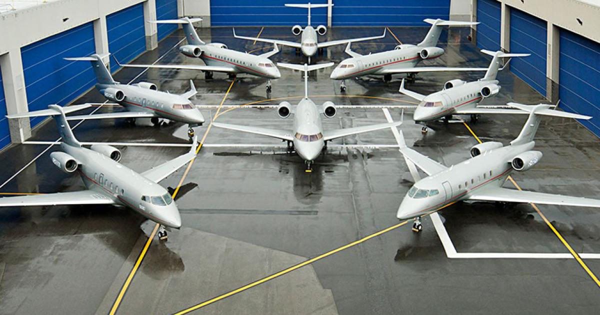 VistaJet’s fleet is now composed solely of large-cabin Bombardier Challengers and Globals after having retired its last remaining Learjet 60. Its fleet now numbers 45 aircraft–a mix of Challenger 350s, 605s and 850s, as well as Global 5000s and 6000s. (Photo: VistaJet)