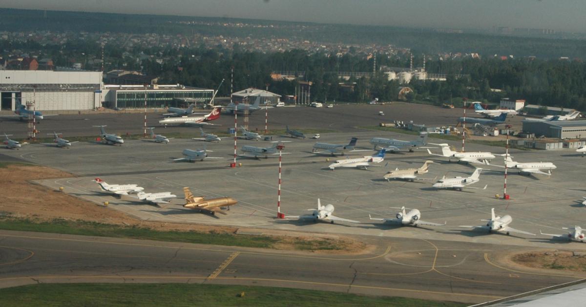Moscow's Vnukovo International Airport saw a significant year-over-year decline in business aviation traffic in February, likely due to the continuing conflict in Ukraine, according to European data provider WingX Advance.
