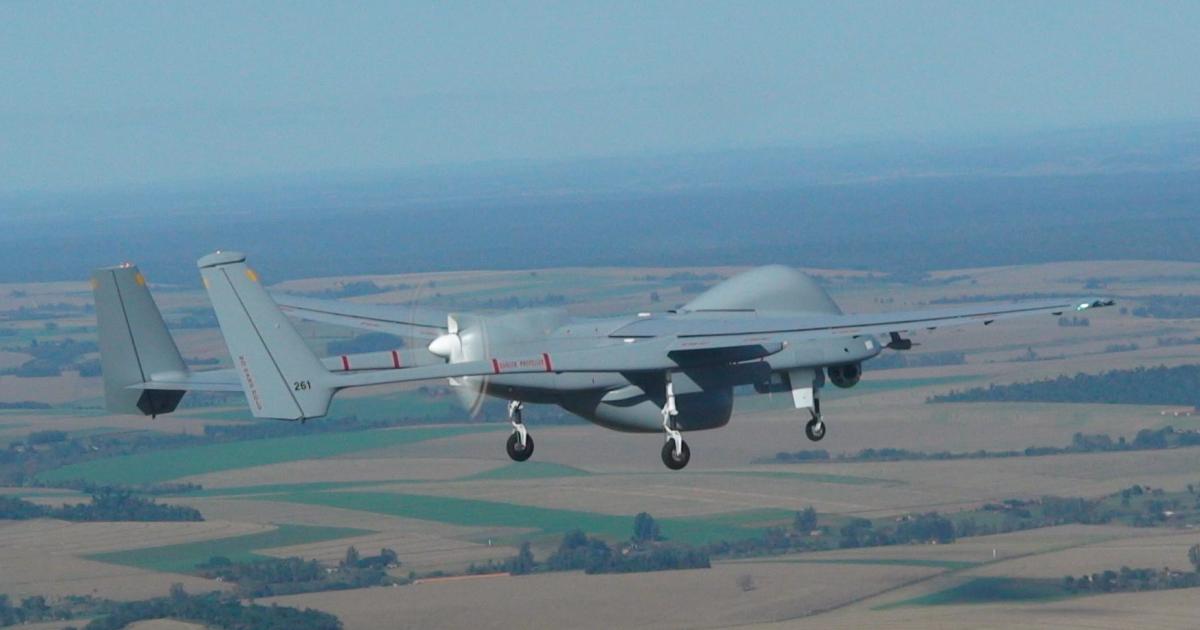 The IAI Heron UAS is being upgraded in Brazil as the Cacador by local partner Avionics Services. (photo: IAI)