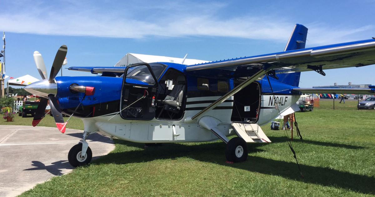 Quest Aircraft displaying two Kodiak turboprop singles, one of which features the now-standard Garmin GFC 700 autopilot, at Sun 'n' Fun 2015. (Photo: Chad Trautvetter/AIN)