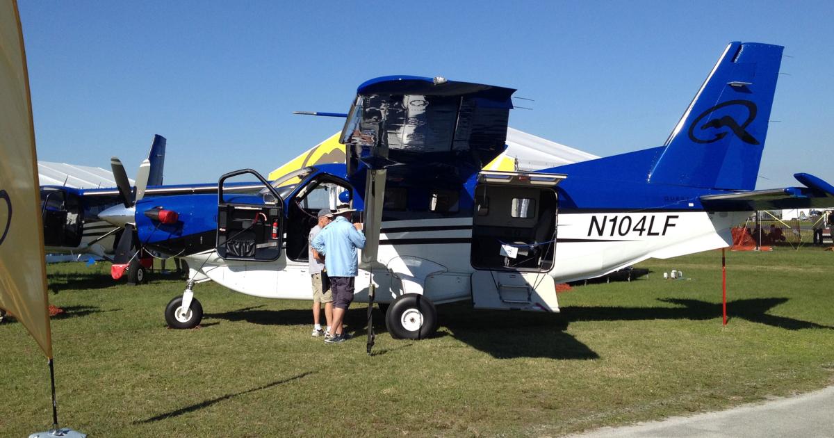 There are more than 500 exhibitors booked for this year's Sun ’n Fun International Fly-In and Expo in Lakeland, Fla. The number of aircraft coming in for the event, which opens on April 21, is estimated at 10,000, and includes turboprops such as this Quest Kodiak, as well as ultralights, warbirds, kitplanes and business jets, among others. (Photo: Chad Trautvetter/AIN)