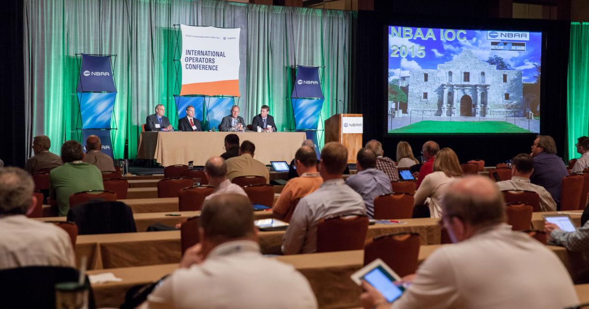 In addition to traditional lectures, this year's conference invited attendee participation through online polls and Q&As. (Photo: NBAA)