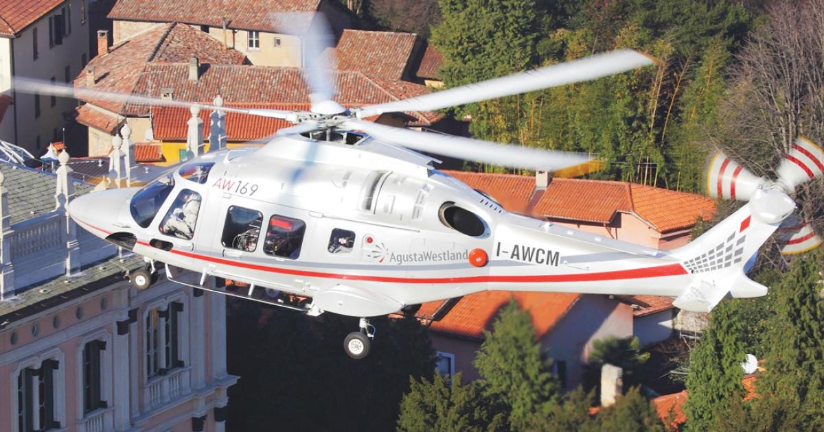 AgustaWestland hopes its in-development AW169 will do well in the corporate/VIP role.