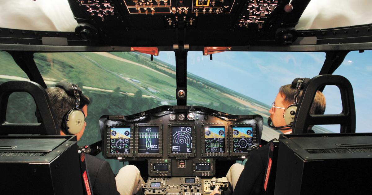 FlightSafety International’s Sikorsky S92 full flight simulator.