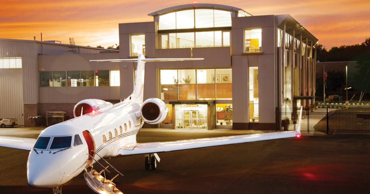 Meridian is building a new FBO at Hayward Executive Airport in California. At the same time it is expanding its existing Teterboro facility (pictured) with the addition of an enlarged hangar.