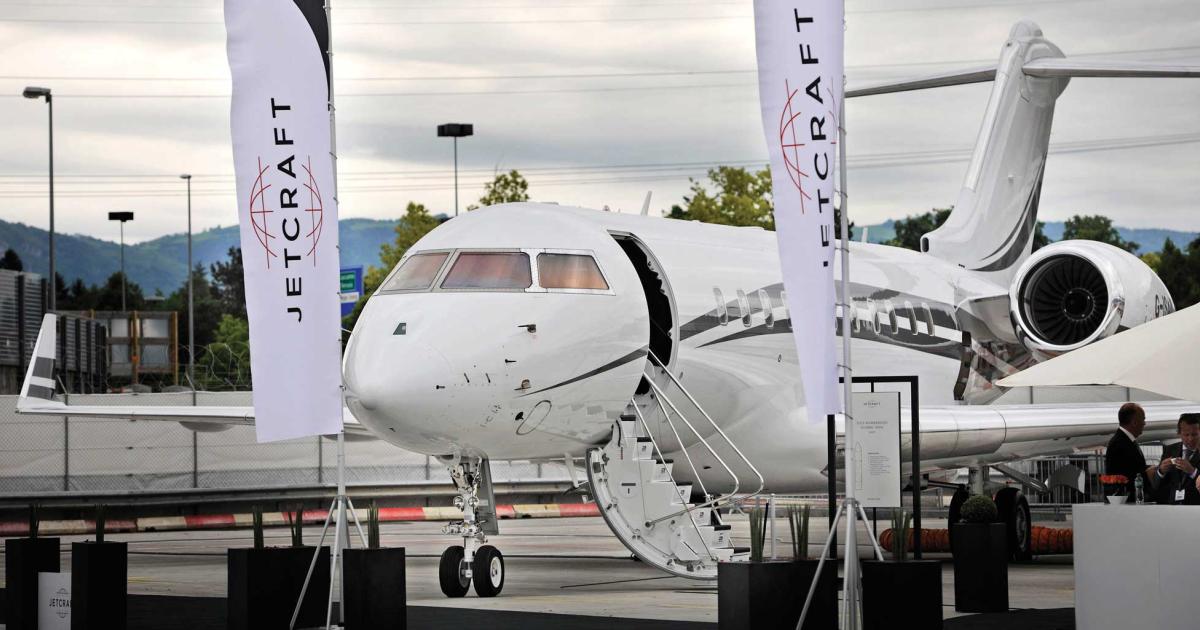 Jetcraft has three European clients’ aircraft on the EBACE static display. Buyers are more likely to come from outside of Europe.