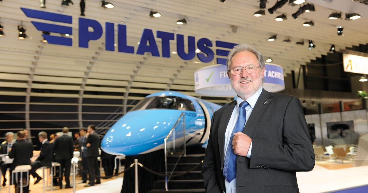 Pilatus chairman Oscar Schwenk is bursting with pride over the progress and prospects for his PC-24 “super versatile jet.” (Photo: Mark Wagner)