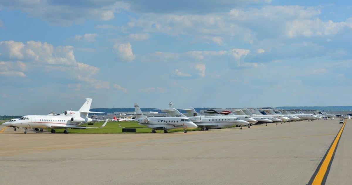 Atlantic Aviation, which operates the lone FBO at Louisville International Airport-Standiford Field, saw its usual Kentucky Derby Day bonanza on May 2. In fact, its Louisville facility hosted more than 600 aircraft for the iconic horse race and pumped an additional 225,000 gallons of fuel that day. (Photo: Atlantic Aviation)