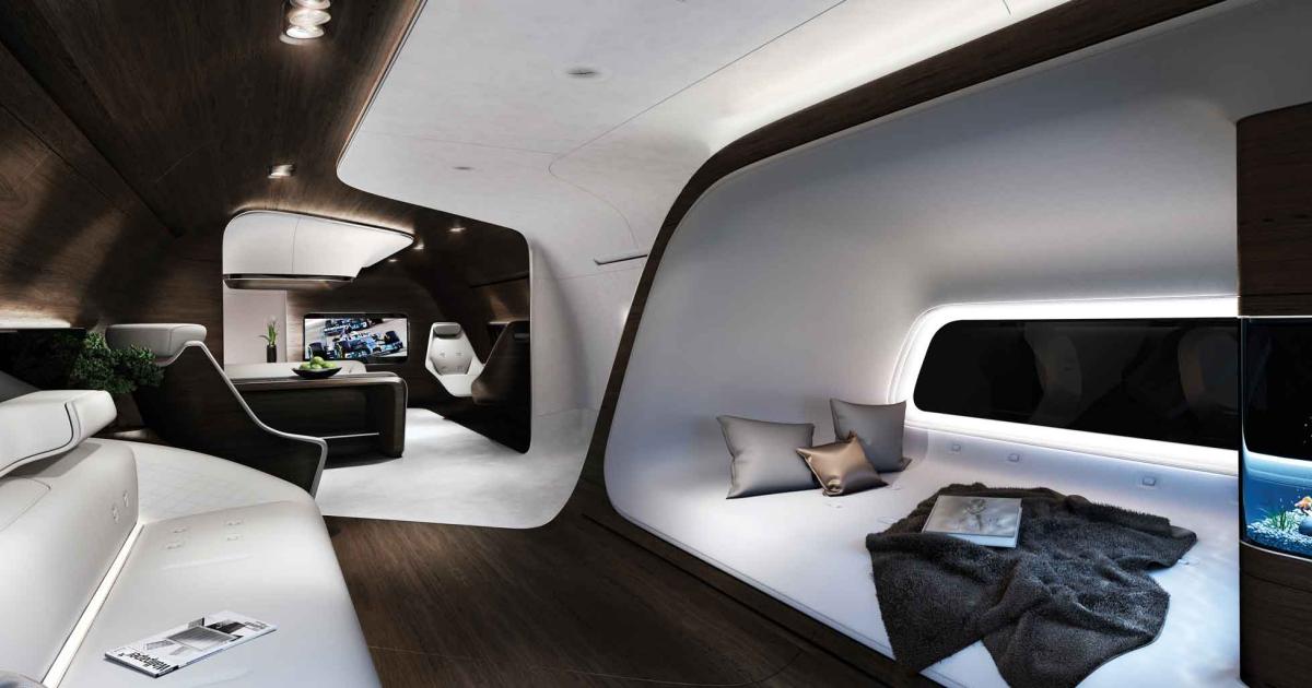 Expect to see more of this sort of innovative business jet cabin concept from the LHT-Mercedes team.