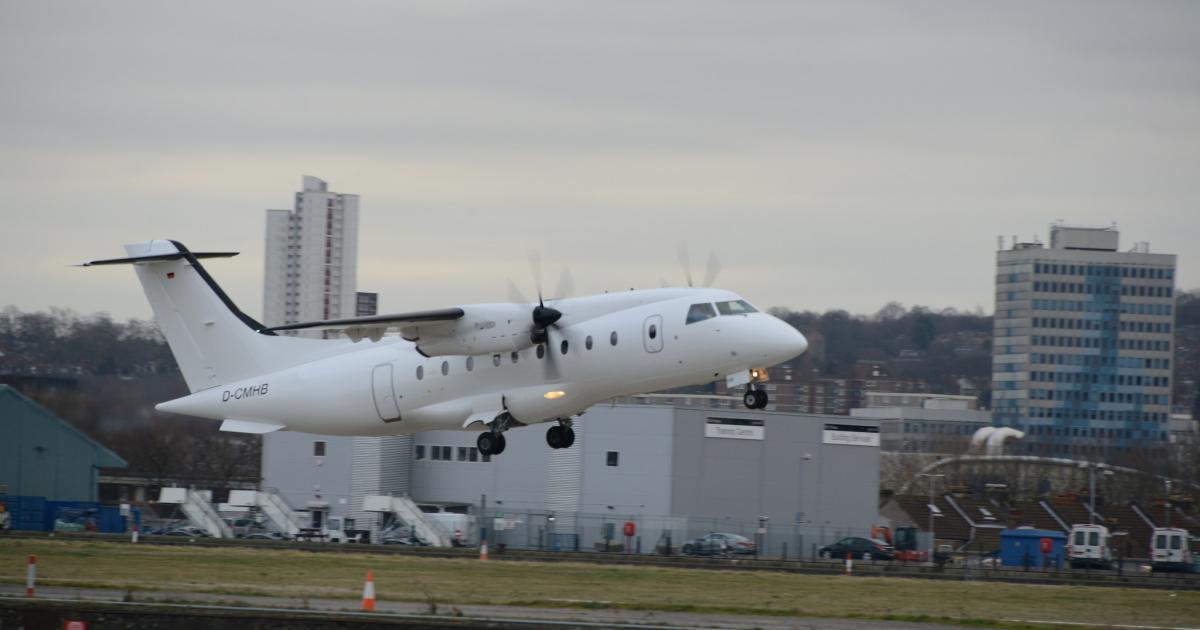 German charter company MHS Aviation flies five Dornier 328s in Europe. (Photo: Flickr: <a href="http://creativecommons.org/licenses/by-sa/2.0/" target="_blank">Creative Commons (BY-SA)</a> by <a href="http://flickr.com/people/l0nglost" target="_blank">Aleem Yousaf</a>)