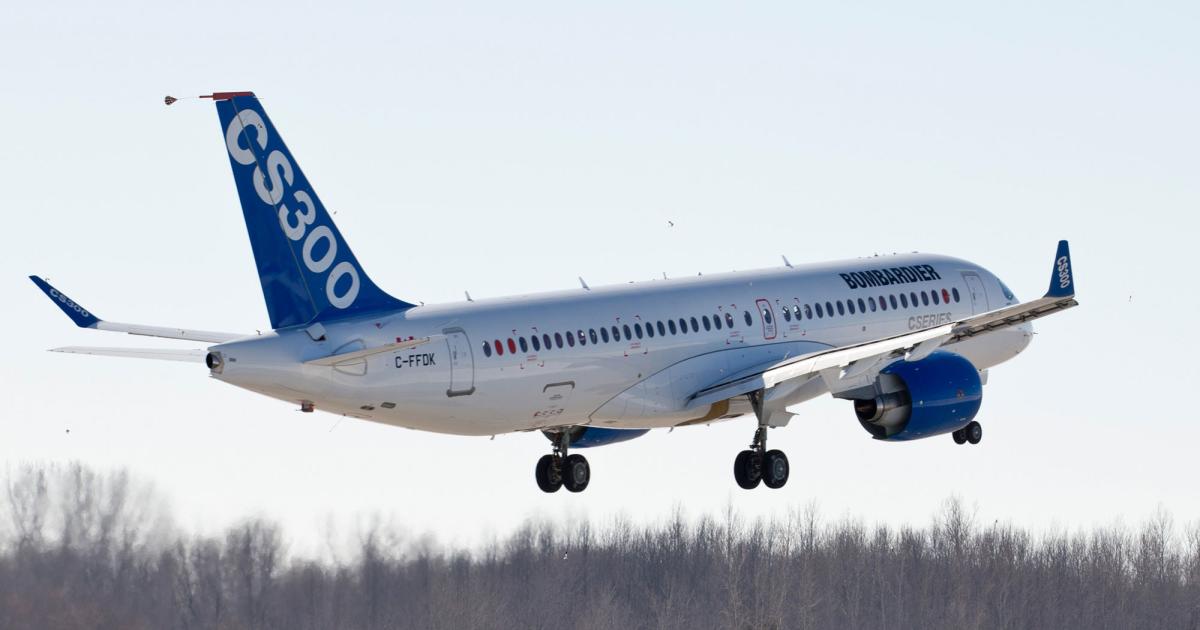 The CSeries CS300 has now flown some 100 hours since taking its first flight in February. (Photo: Bombardier)