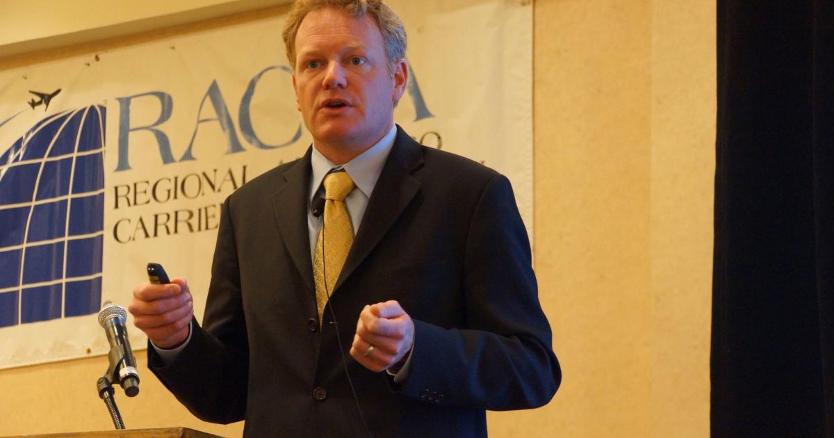 For carriers seeking pilots “it has gone from a buyer’s to a seller’s market. As an industry, we’re not used to that,” Matt Barton of Flightpath Economics told attendees at the Racca convention. (Photo: Matt Thurber)