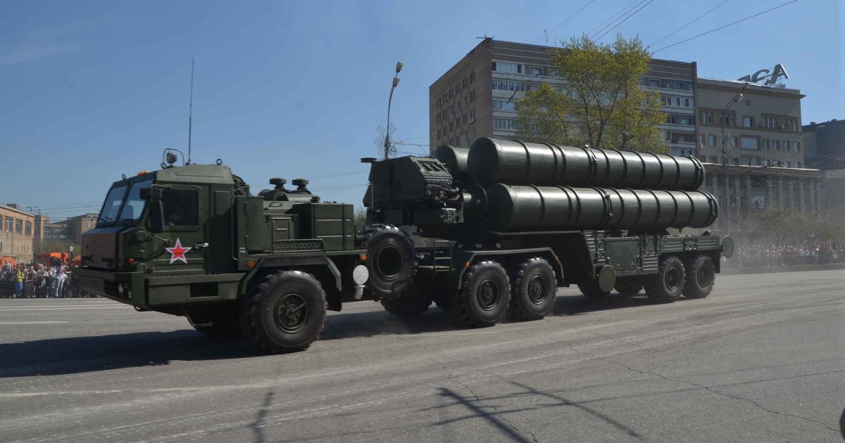A transporter-erector-launcher for the S-400 SAM system took part in the Victory Day parade in Moscow on May 9. Russia has confirmed a first export sale to China. (Photo: Vladimir Karnozov)