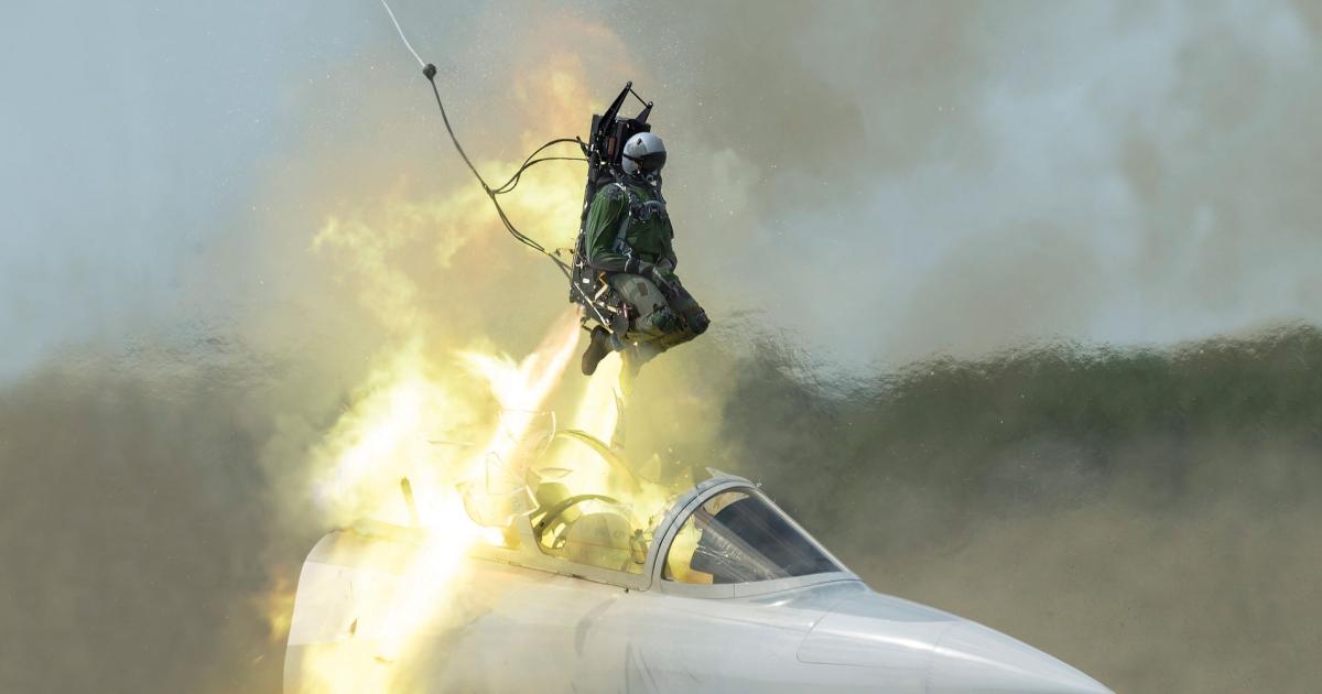 Bang! Another successful canopy-smashing test of a Martin-Baker ejection seat. This one will be installed on the Textron AirLand Scorpion fighter-trainer.