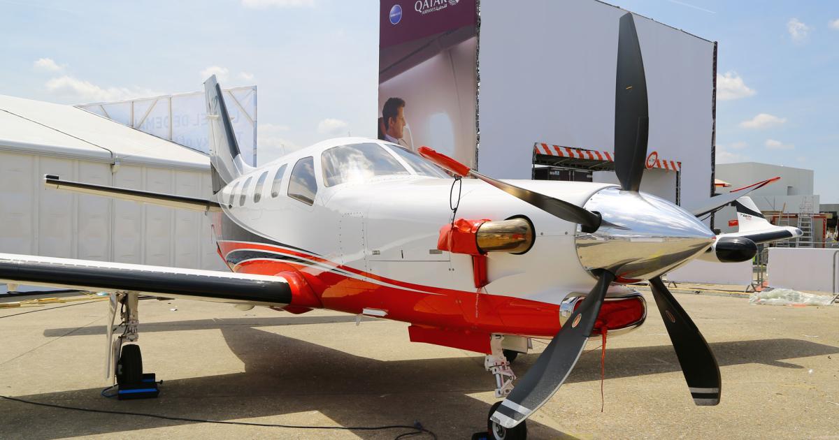 Daher brings its TBM 900 turboprop single to Paris for its show debut. It replaced the TBM 850 last year.