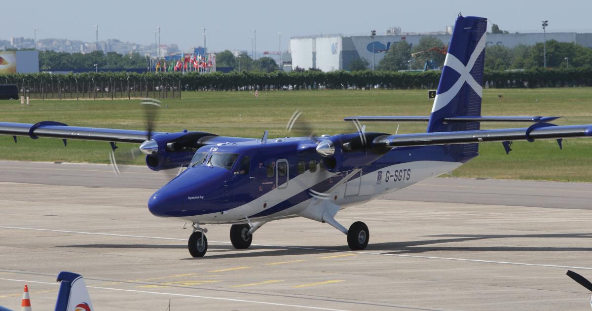 Operated by Loganair of the UK, this Twin Otter Series 400 will serve as Viking Air’s display aircraft here at Le Bourget. Celebrating the 50th anniversary of the type’s first flight, Viking is expanding its worldwide sales and marketing effort.