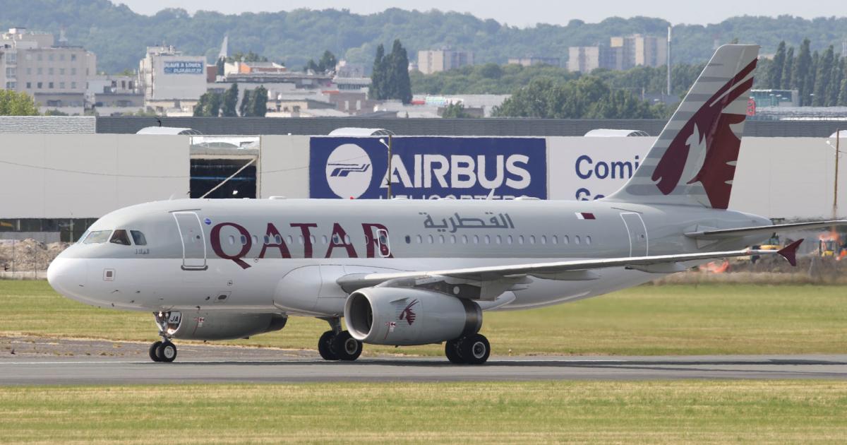 ￼Airbus’s A320 series, represented by this Qatar aircraft, received a boost when GE Capital Aviation Services placed an order for $6.4 billion worth of A320neos and A321neos. (Photo: David McIntosh)