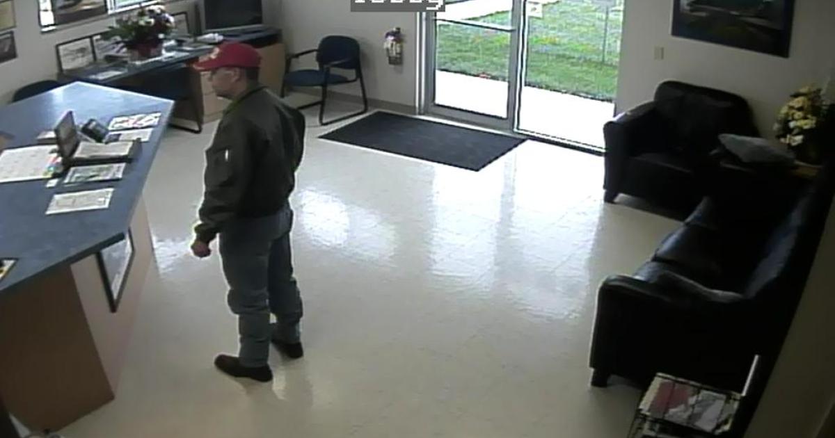 Supplied by the Ottawa, Kansas police department, this screen shot from a video surveillance camera shows the man believed to be responsible for a series of crew car thefts in three states.