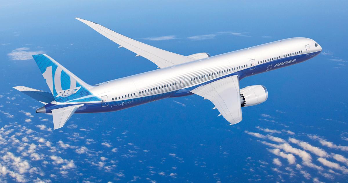 Boeing's lessons learned include a new organization of sharing resources between programs, such as the 787-10 (shown) and the 737 Max development effort. Common flight decks are another benefit for end users.