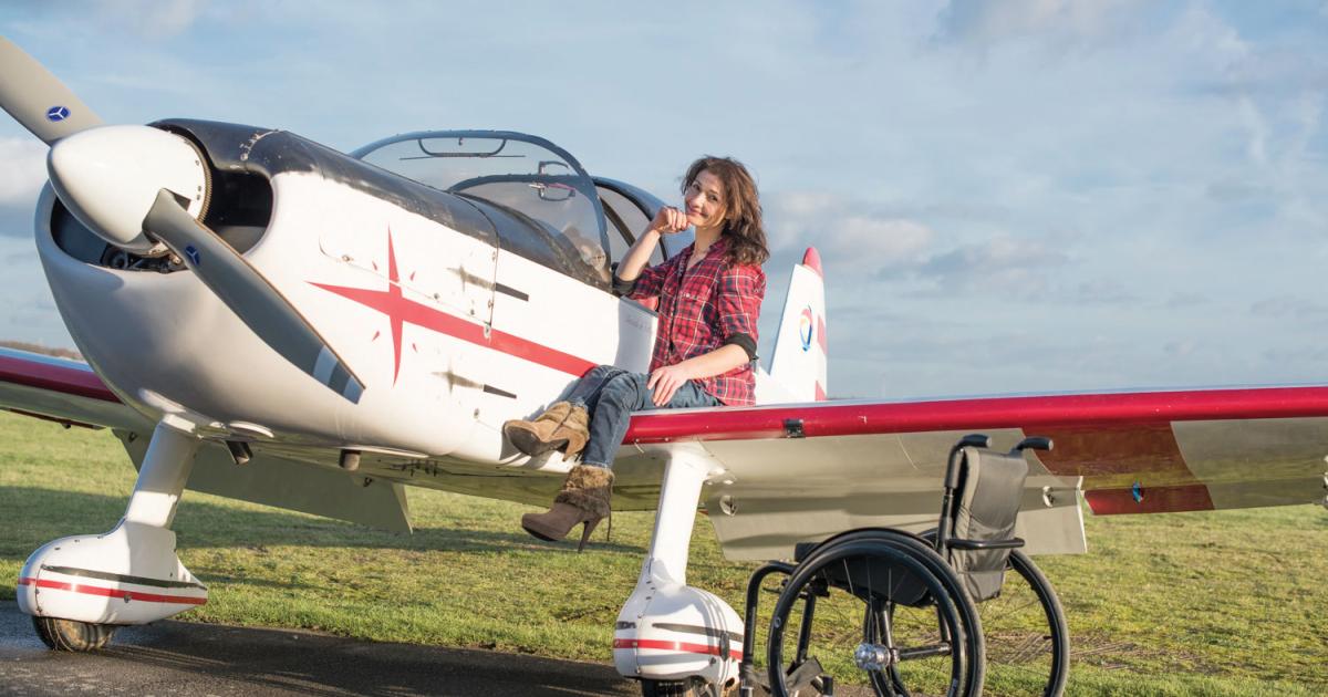 Dorine Bourneton will fly her aerobatics routine in a modified CAP 10.
