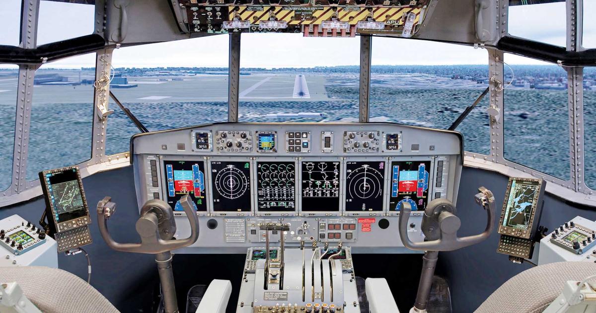 Esterline CMC Electronics provides its Cockpit 9000 system as an upgrade for C-130 military transport aircraft.