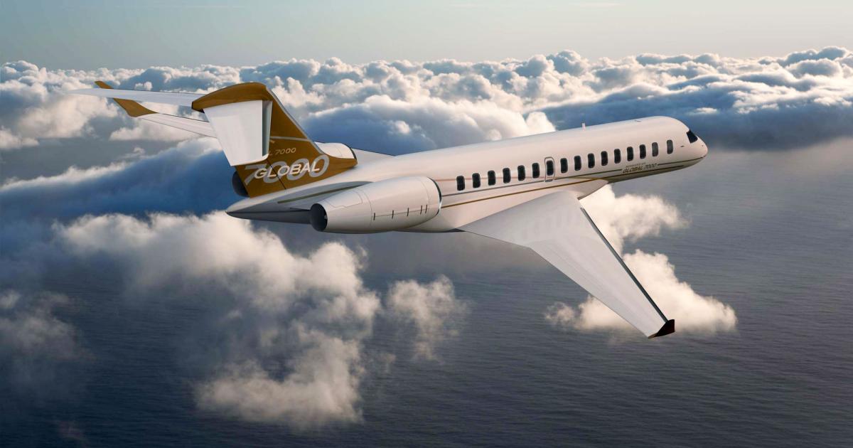 Bombardier has announced a two-year delay in the Global 7000 entry into service.