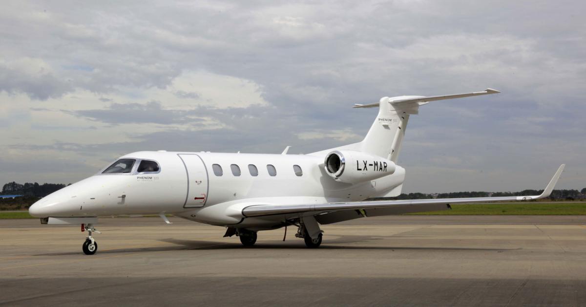 Luxembourg-based Luxaviation S.A., which is part of Luxaviation Group, took delivery of its first Embraer Phenom 300 earlier this week. (Photo: Luxaviation)