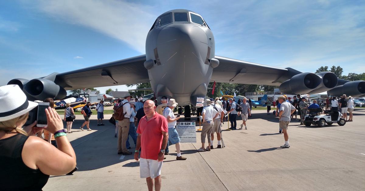 AirVenture 2015 marks the first time the Boeing B-52H Stratofortress bomber will be displayed on the ground at Oshkosh (the B-52 has done flybys in past).