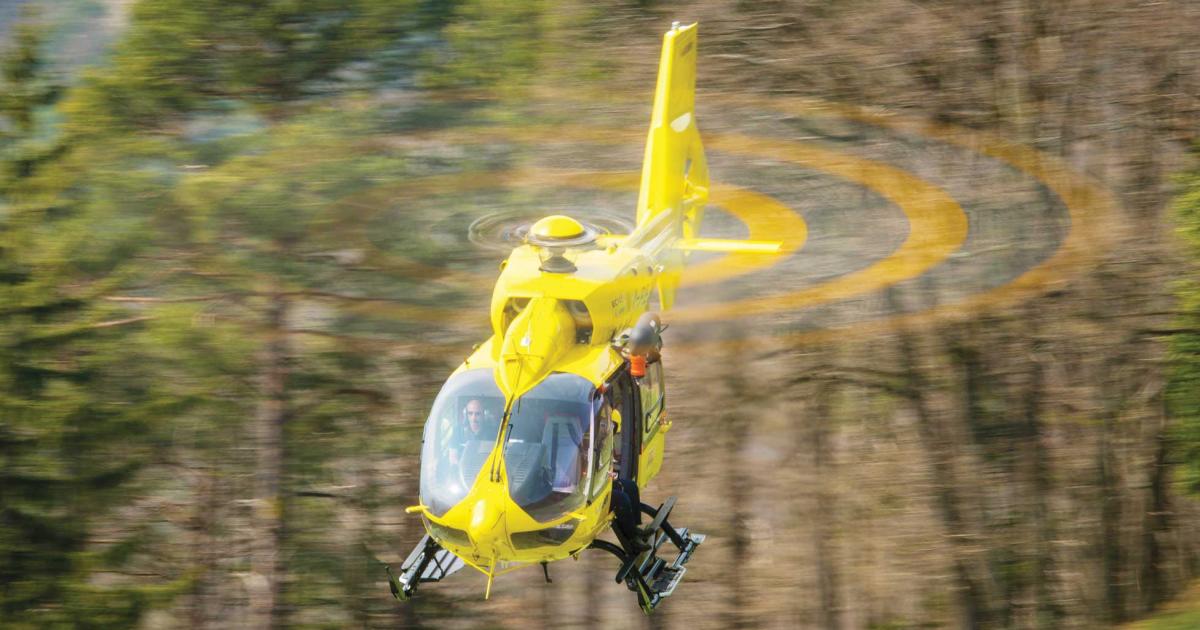 The H145 features a Fenestron tail rotor, distinctive from the conventional one on the EC145. (Photo: Philippe Franceschini)