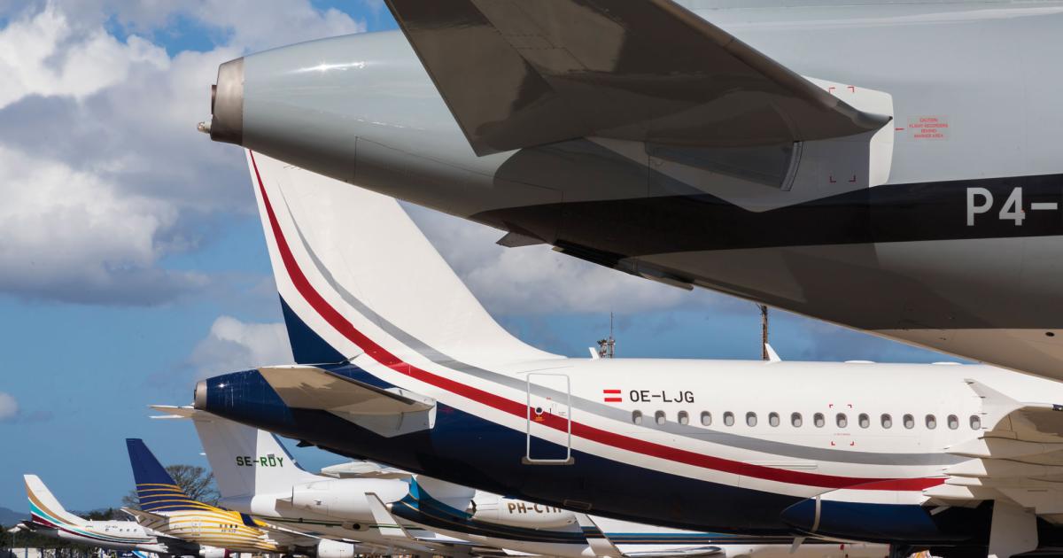 Private business aircraft compete for ramp and runway space with commercial airlines serving São Paulo. While airline traffic has diminished during the economic downturn, the congestion problem is feared likely to resurface following recovery.