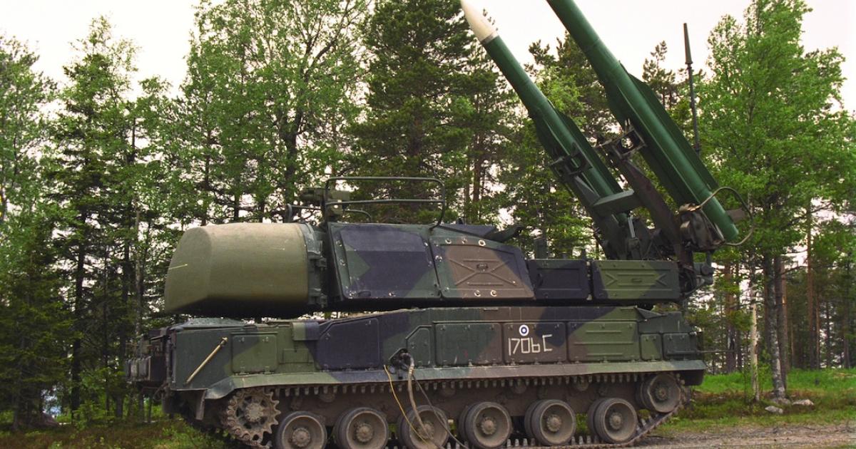 The missile parts may have come from a Buk-1M missile system, shown here on a tracked vehicle. (Photo: The Finnish Defence Forces)