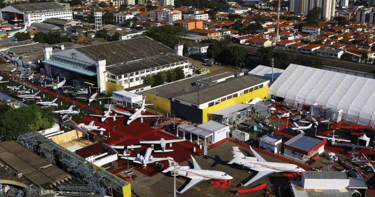 Another packed static display is expected at São Paulo's Congonhas Airport for the 2015 LABACE show. (Photo: David McIntosh)