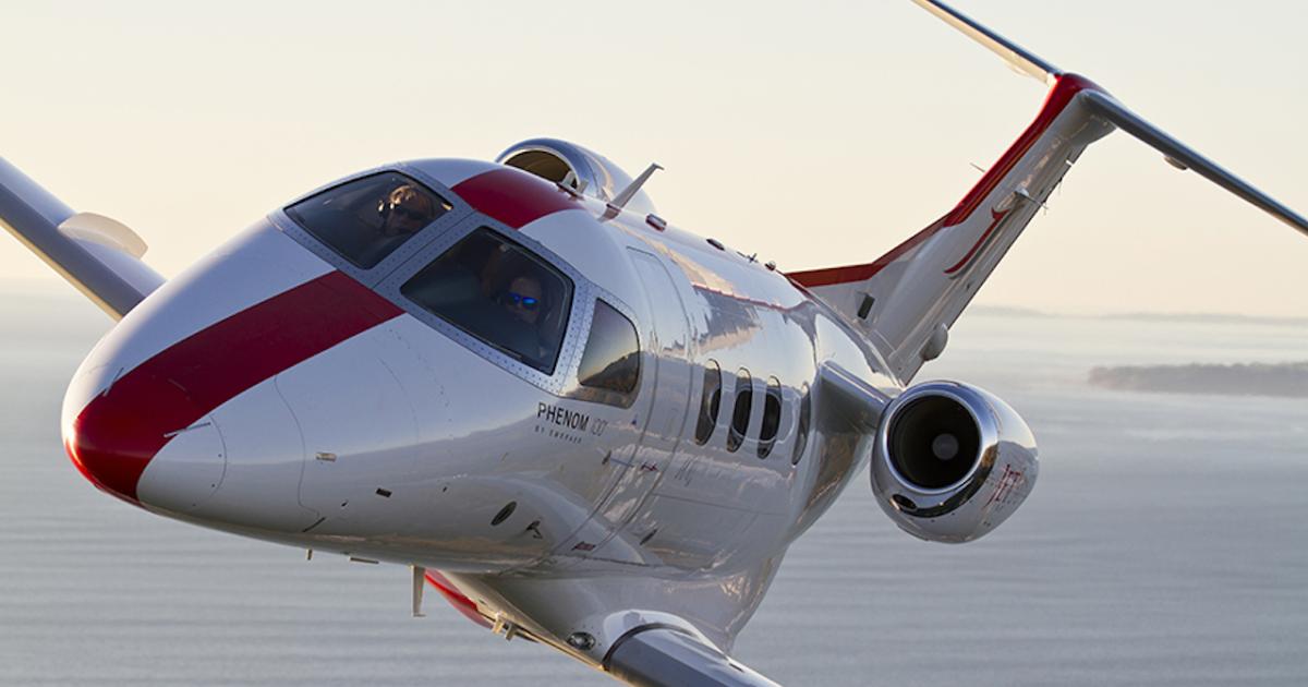 JetSuite, which operates the Phenom 100 (above) and Citation CJ3, is one of fewer than 2 percent of U.S. charter operators participating in the FAA's Aviation Safety Action Program.