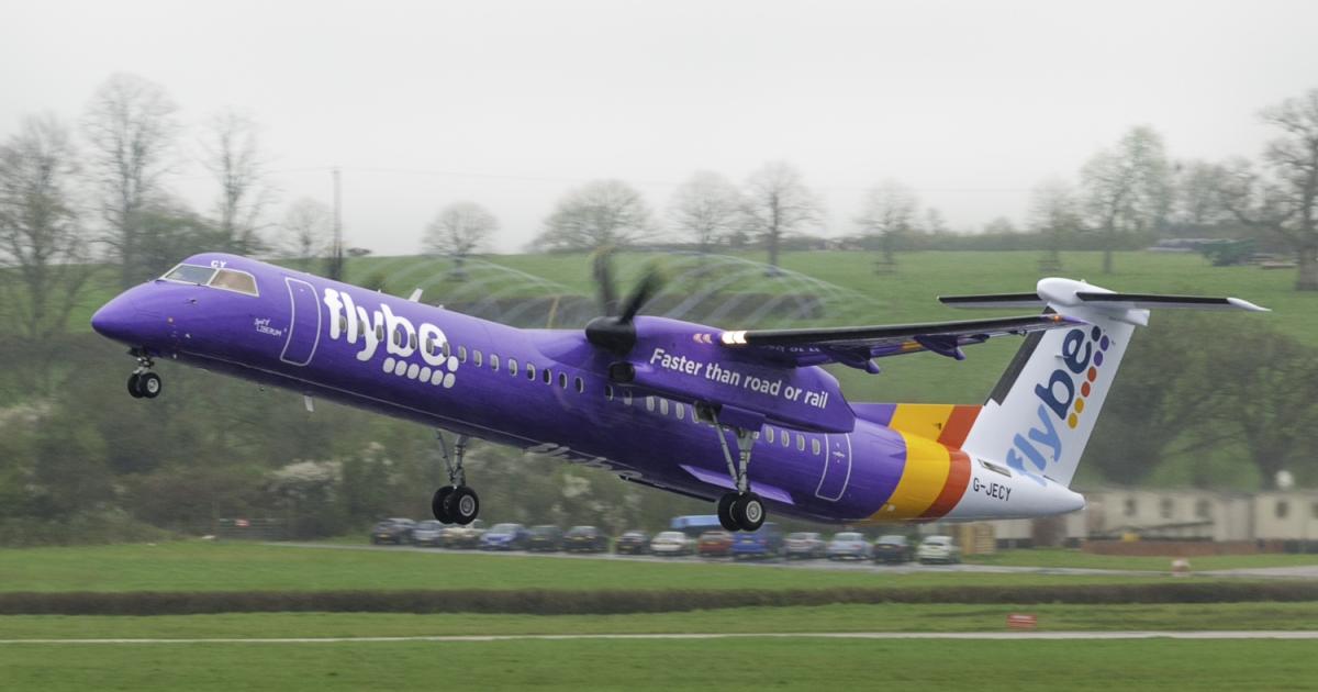 Flybe is rebuilding its business plan entirely around the 78-seat Bombardier Q400 twin turboprop, after dropping plans to operate Embraer regional jets. [Photo: Flybe]