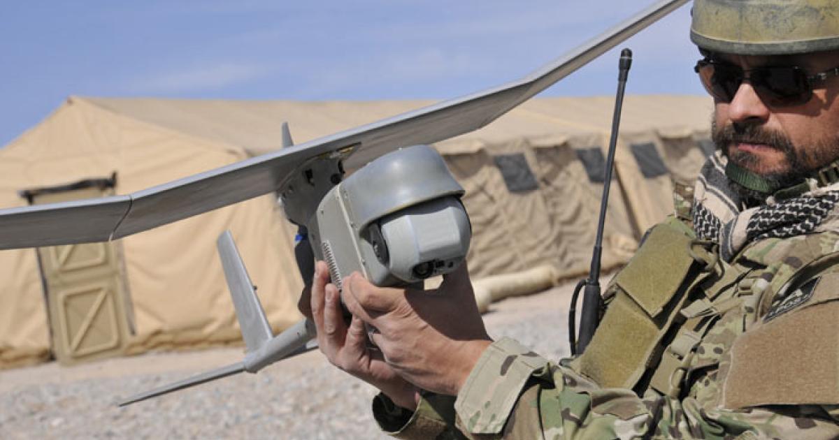 The Cheel UAV to be co-developed in India by Dynamatic and AeroVironment will be a development of the latter’s Raven, seen here. (Photo: AeroVironment)