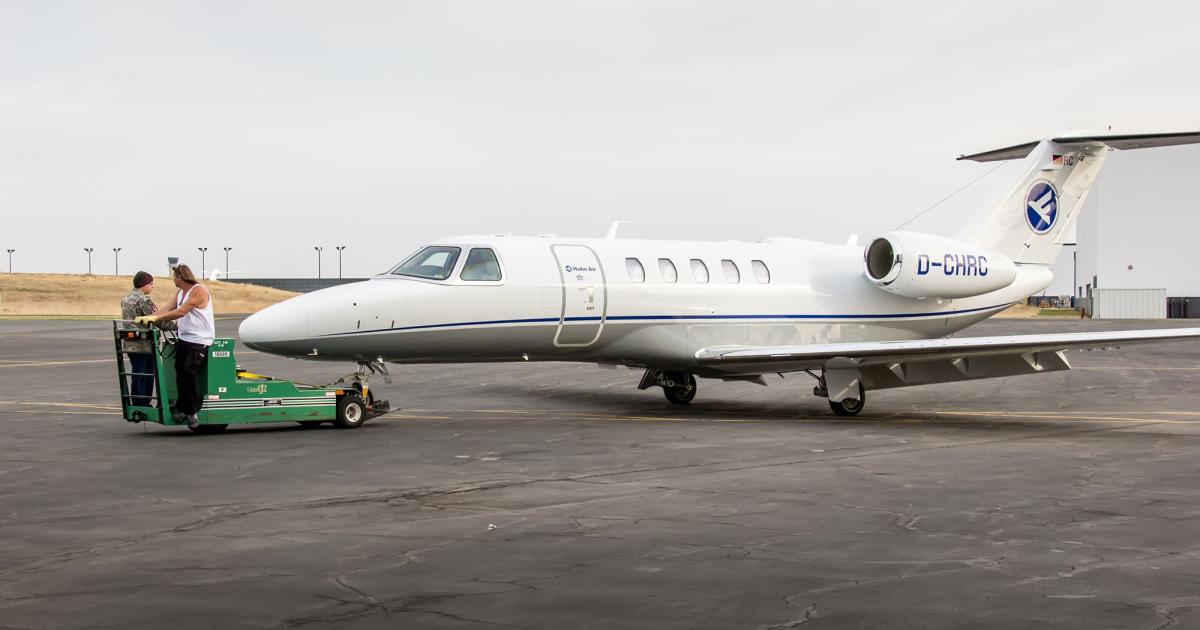 Hahn Air conducts two scheduled flights a week, round trip between Dusseldorf International Airport and Luxembourg, using a pair of Citation CJ4s.