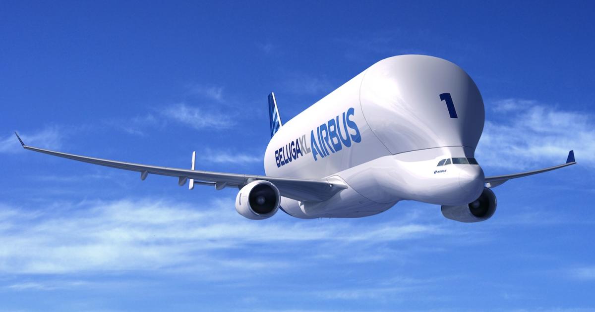 Based on the A330, Airbus's new Beluga XL will carry 30 percent more cargo volume than today's Beluga. (Image: Airbus) 