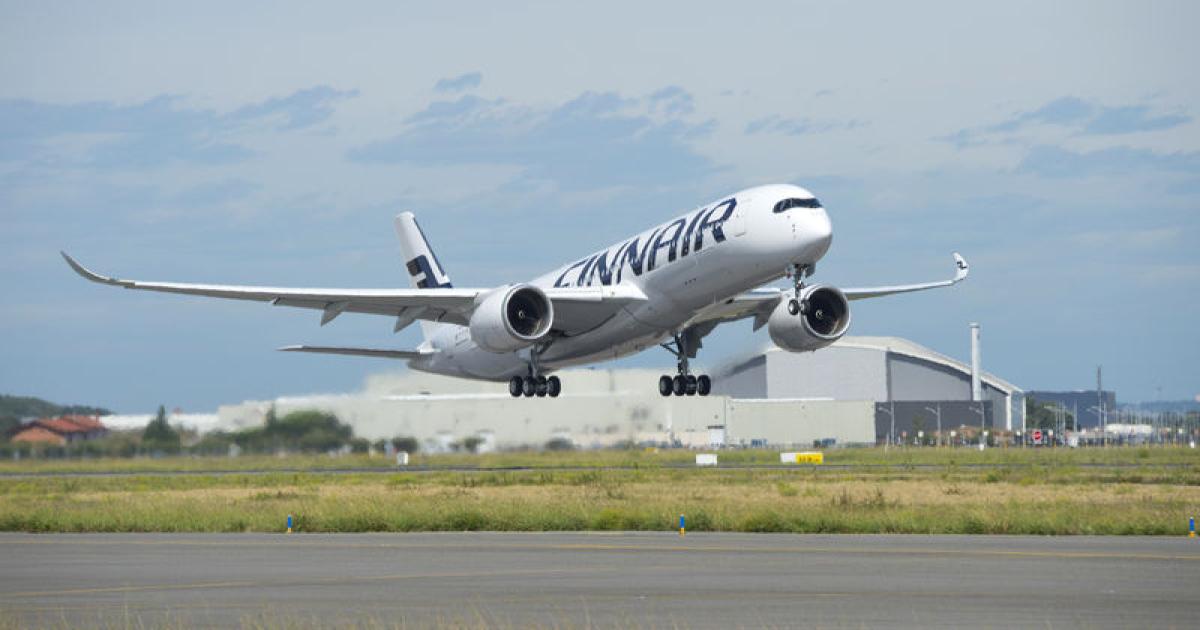 The first A350-900 for Finnair completed its first flight from Toulouse, France on September 17. (Photo: Airbus)