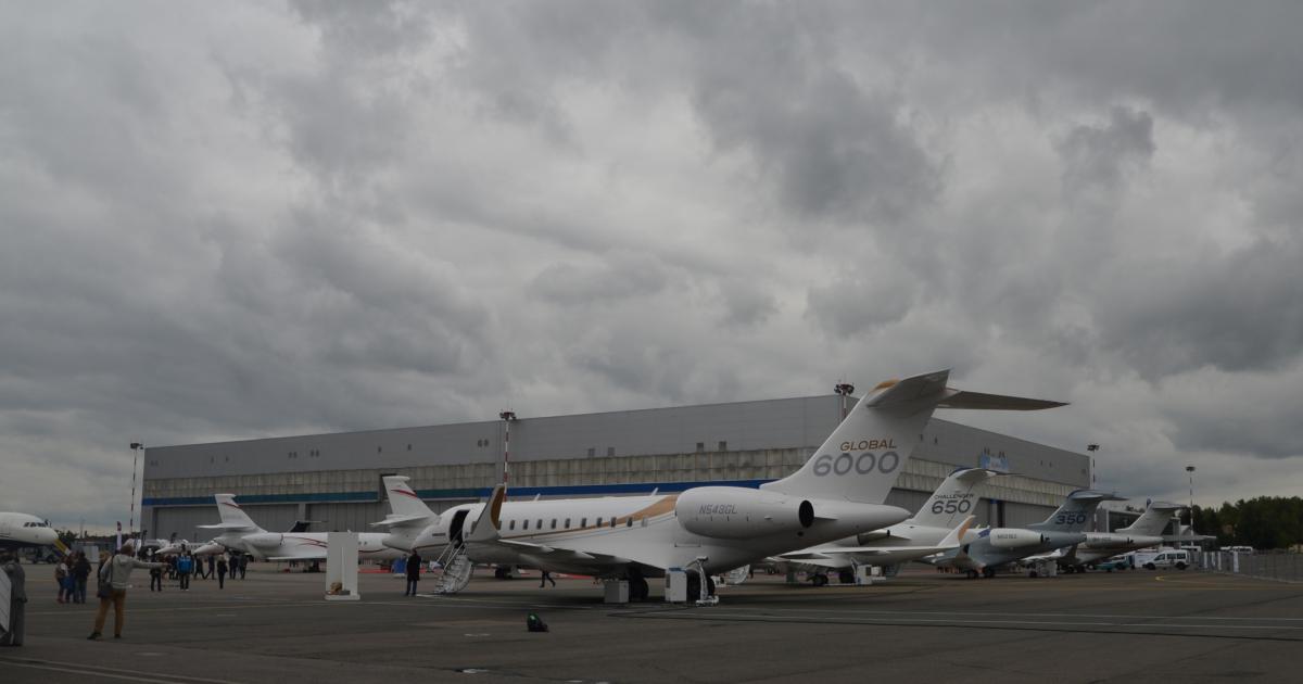 JetExpo 2015, Russia's big business aviation show, opened with a healthy slate of exhibitors, but under a cloud of economic uncertainty. Photo: Vladimir Karnozov
