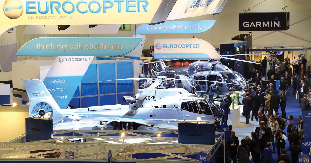 This year's Helitech event in London is on pace to match the exhibitor and attendee numbers from the 2013 show. (Photo: David McIntosh)