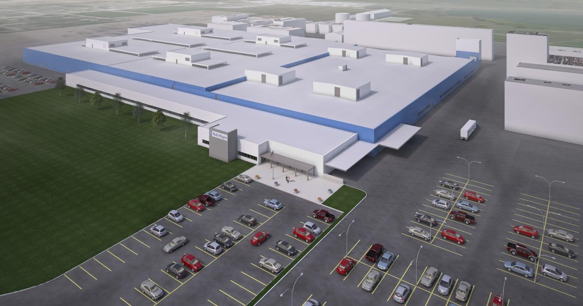 Artist's rendering of Rolls-Royce's modernized engine manufacturing facility in Indianapolis. (Image: Rolls-Royce)