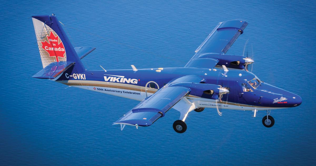 Viking Air is showing its corporate demonstrator Twin Otter 400, MSN 897, with a ‘Twin Otter 50th Anniversary’ livery at NBAA 2015.