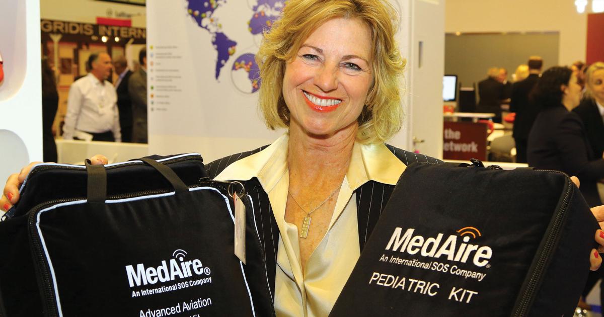 MedAire founder Joan Sullivan Garrett has innovated and expanded company offerings over three decades, serving the NBAA show with free cholesterol testing.